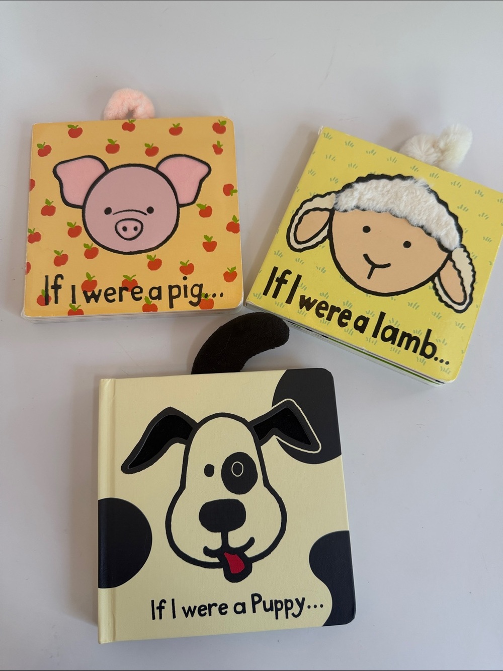 JELLYCAT Lot of 3 Baby Touch Feel Board Books If I Were A Dog, Pig, Lamb